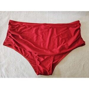 Rosegal Swim Briefs Women's Red High Waisted Bathing Suit Bottom Plus Size 5X